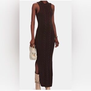 Joslin brown cable knit sweater dress size XS